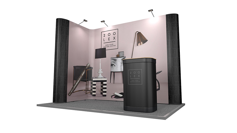 2m x 3m Exhibition Stand L Shape Linked Pop Up Stands